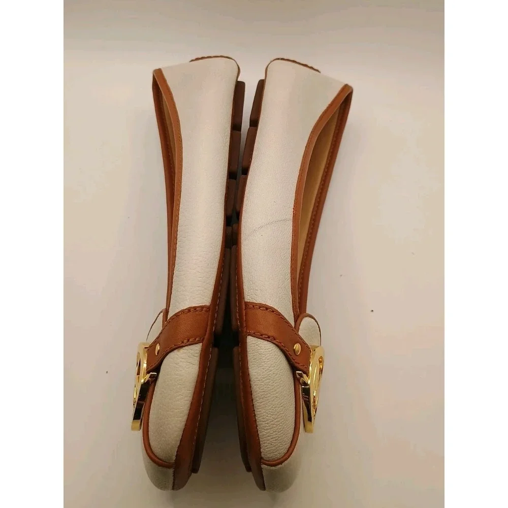 Michael Kors Fulton Women's Size 9M Moccasin Leather Uppers Beige Brown Flats